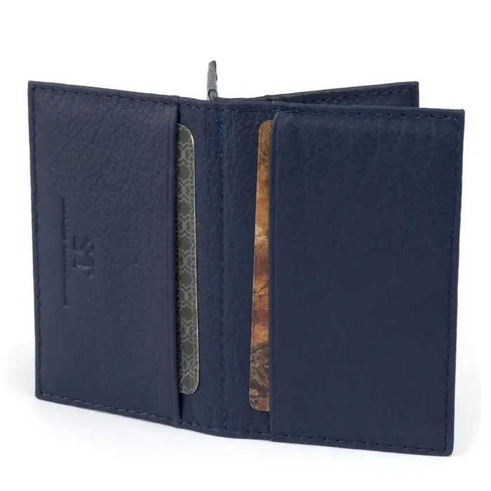 Визитница-книжка ST Leather 19217 Темно-синяя