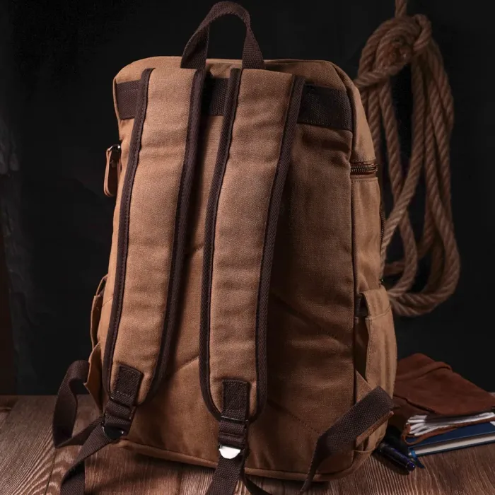 Текстильний рюкзак з кишенею для ноутбука Vintage 15075 Пісочний