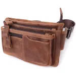 Вінтажна бананка для чоловіків з натуральної шкіри Vintage 15104 Коричневий