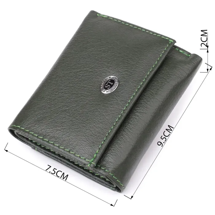 Жіночий мініатюрний гаманець із натуральної шкіри ST Leather 23083 Зелений