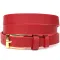 Яскравий тонкий шкіряний ремінь для жінок GRANDE PELLE 22951 Червоний