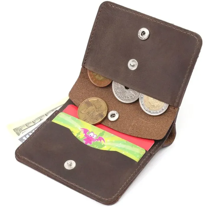 Урожай шкіряний портмоне Shvigel 16601 Коричневий