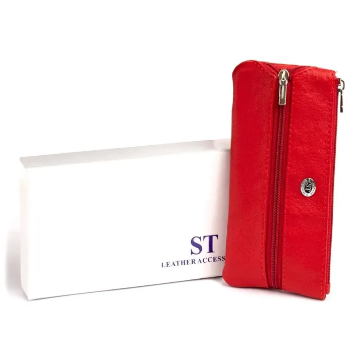 Ключниця-гаманець з кишенькою жіноча ST Leather 19347 Червона