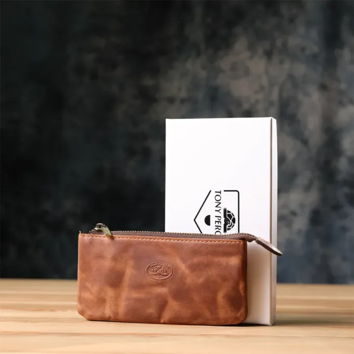 Практична ключниця на два відділення з матової натуральної шкіри Tony Perotti 20837_1 (3350 whisky) Світло-коричневий