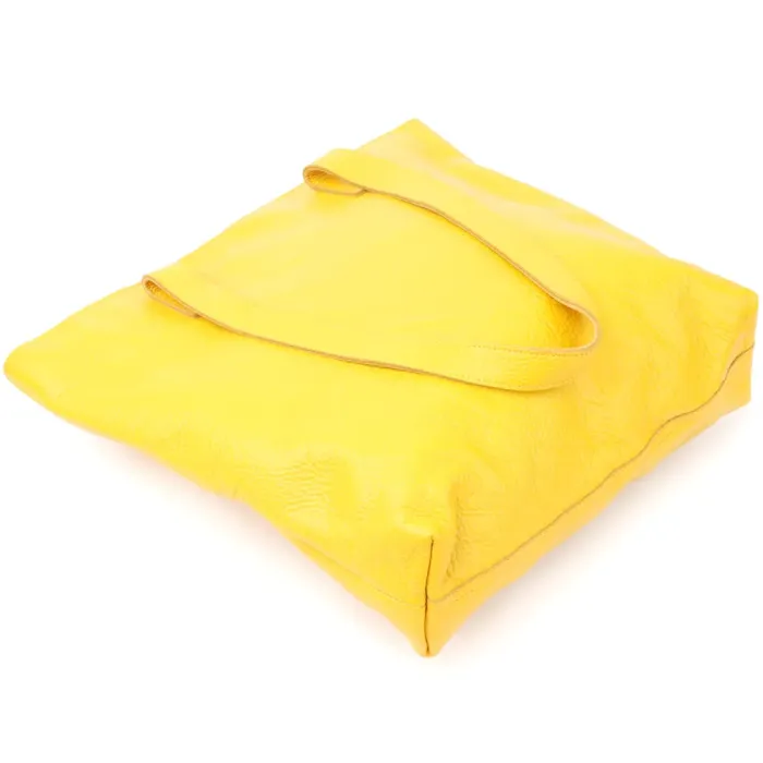 Місткий жіночий шоппер із натуральної шкіри Shvigel 15156 Жовтий