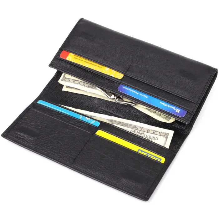 Солідний жіночий гаманець із натуральної шкіри ST Leather 23088 Чорний