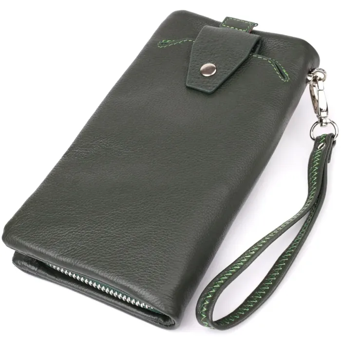 Стильний гаманець для жінок з відділенням під телефон ST Leather 23103 Зелений