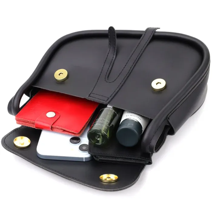 Жіноча сумка сідло з якісної екошкіри Vintage 15128 Чорний