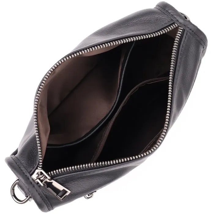 Стильна сумка на плече з натуральної шкіри Vintage 23001 Чорний