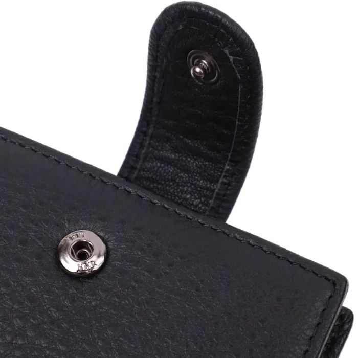 Горизонтальний гаманець для чоловіків з натуральної шкіри Vintage 15037 Чорний