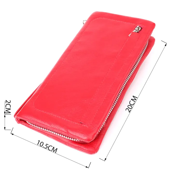 Практичний жіночий гаманець-клатч із відділенням під телефон із натуральної шкіри ST Leather 23100 Червоний