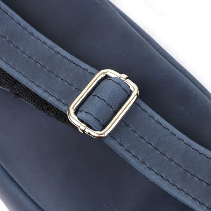 Чоловіча бананка відмінної якості з натуральної шкіри вінтажної Shvigel 23141 Синій