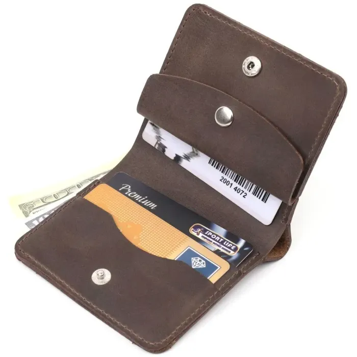 Урожай шкіряний портмоне Shvigel 16601 Коричневий