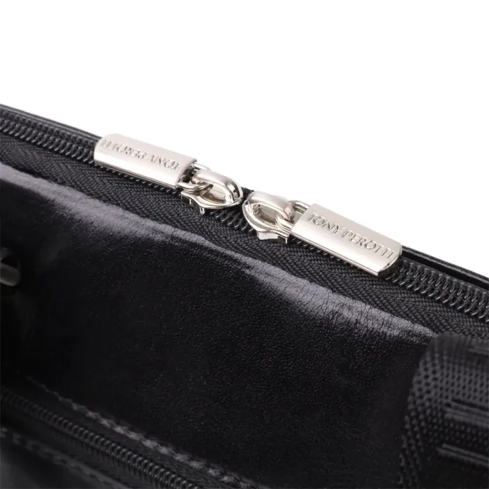 Цікава чоловіча сумка через плече з гладкої натуральної шкіри Tony Perotti 20855_1 (9137-20 nero) Чорний