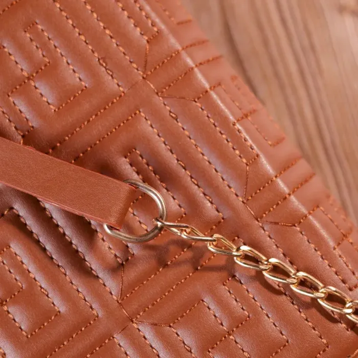 Компактна жіноча сумка з еко-шкіри на плече Vintage 18705 Коричневий