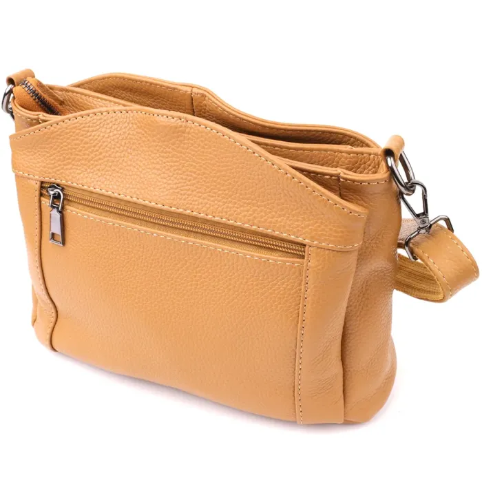 Елегантна сумка жіноча з натуральної шкіри Vintage 23008 Рудий