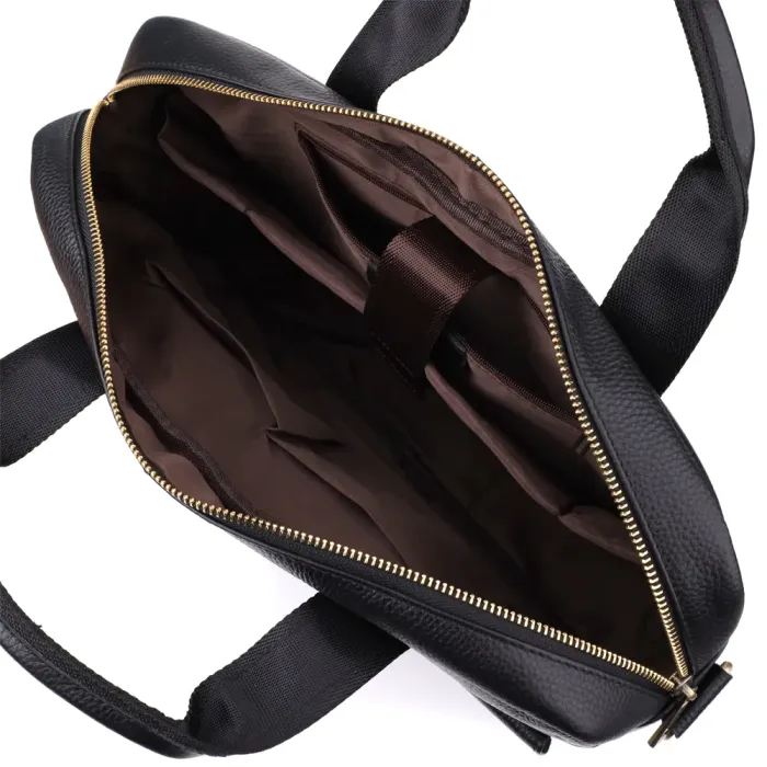 Практичний портфель для чоловіків з натуральної шкіри Vintage 23041 Чорний