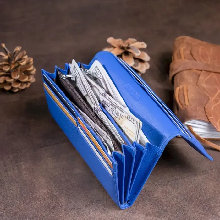 Гаманець на магнітах із клапаном жіночий ST Leather 19243 Синій