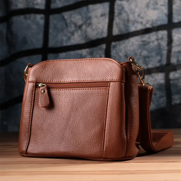 Чудова сумка жіноча з твердим дном з натуральної шкіри Vintage 15108 Рудий