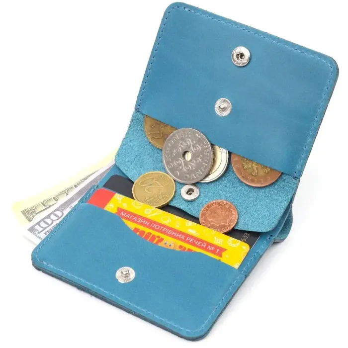 Шкіряне вінтажне портмоне Shvigel 16605 Синій