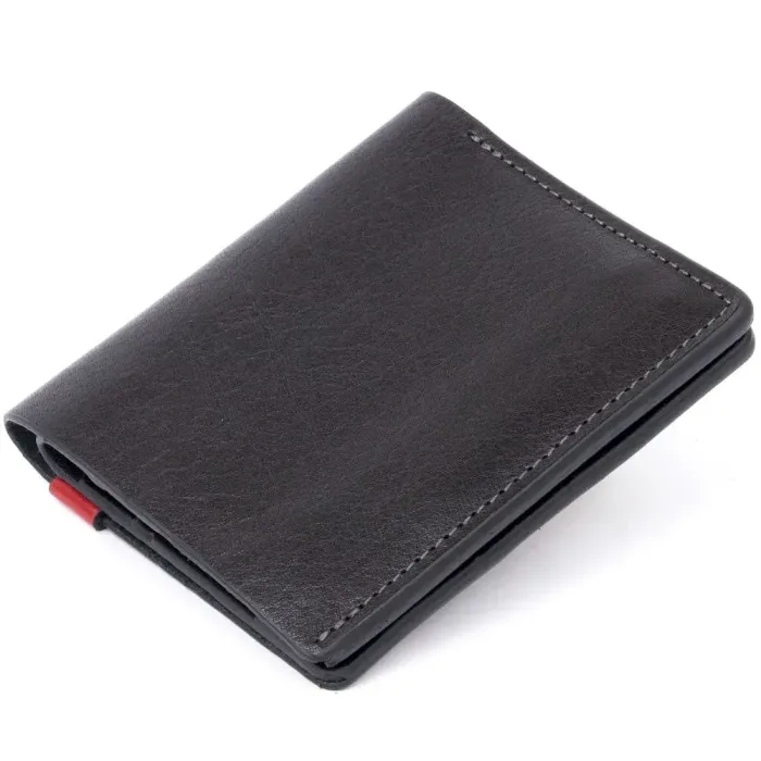  Стильне портмоне-кредитниця комбі в гладкій шкірі GRANDE PELLE 11327 Чорне