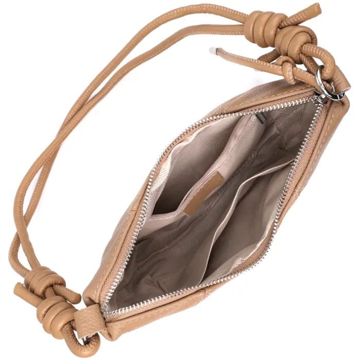 Стильна жіноча напівкругла сумка з натуральної шкіри Vintage 22933 Бежевий