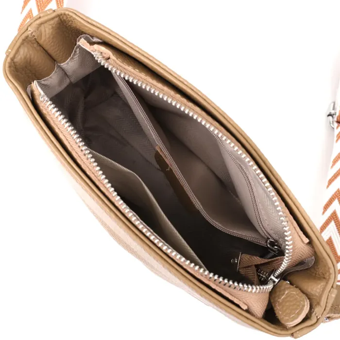 Жіноча шкіряна сумка на плече для повсякденного носіння Vintage 22912 Бежевий