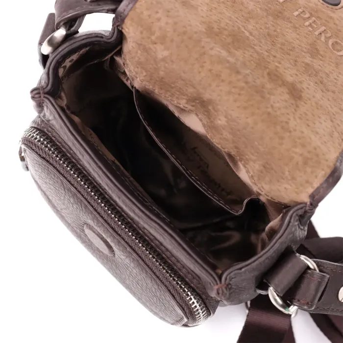 Компактна чоловіча сумка з м'якої натуральної шкіри Tony Perotti 20844_1 (9027-12.5 moro) Коричневий