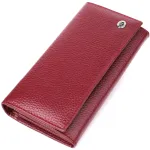 Практичний вертикальний гаманець із натуральної шкіри ST Leather 23085 Бордовий