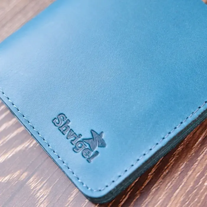 Шкіряне вінтажне портмоне Shvigel 16605 Синій