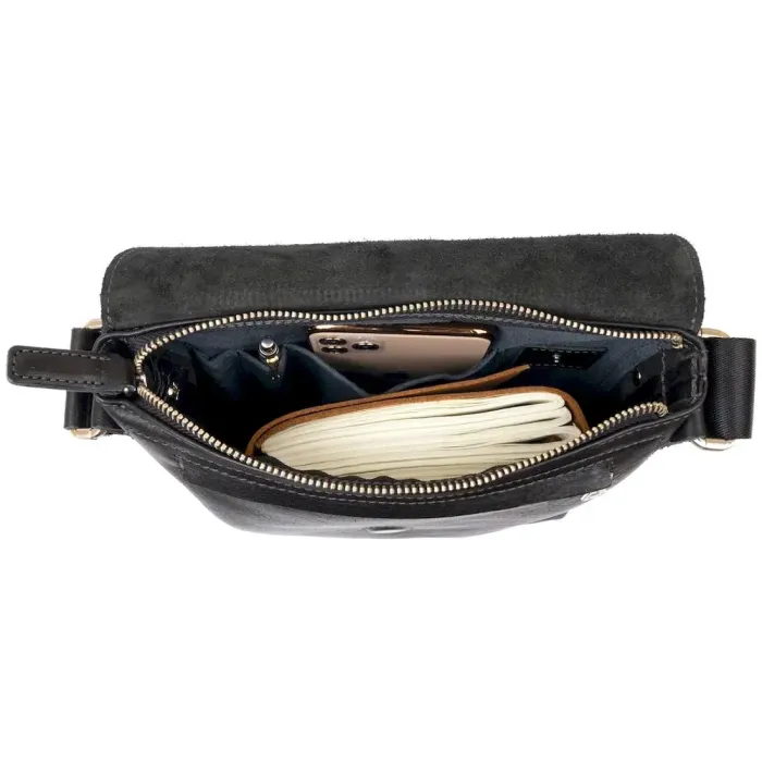 Сумка месенджер у гладкій шкірі GRANDE PELLE 11333 Чорна