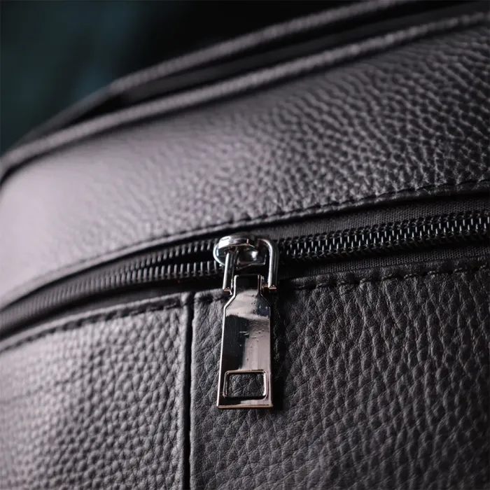 Практична вертикальна сумка для чоловіків із натуральної шкіри Vintage 15114 Чорний