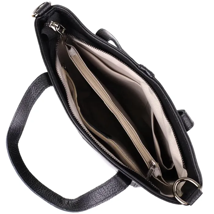 Унікальна сумка жіноча з натуральної шкіри Vintage 22993 Чорний