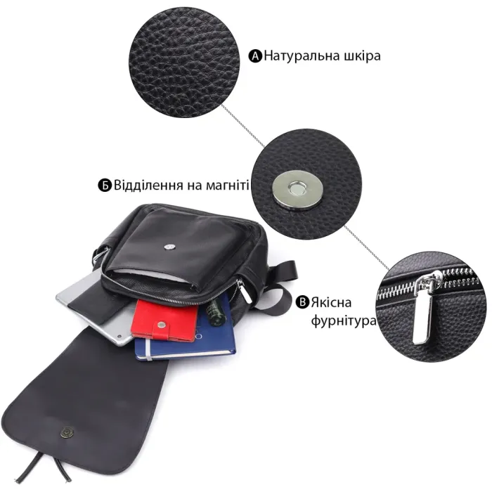 Класичний жіночий рюкзак з натуральної шкіри Vintage 23061 Чорний