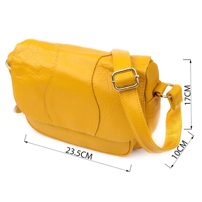 Елегантна шкіряна сумка для жінок на день Vintage 22969 Жовтий