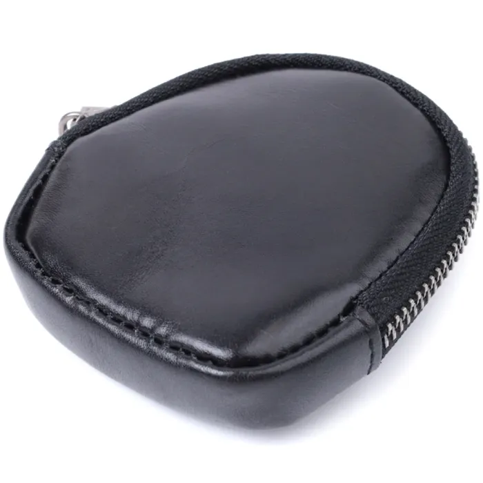 Гаманець для монет компактного розміру з натуральної шкіри Vintage 15081 Чорний