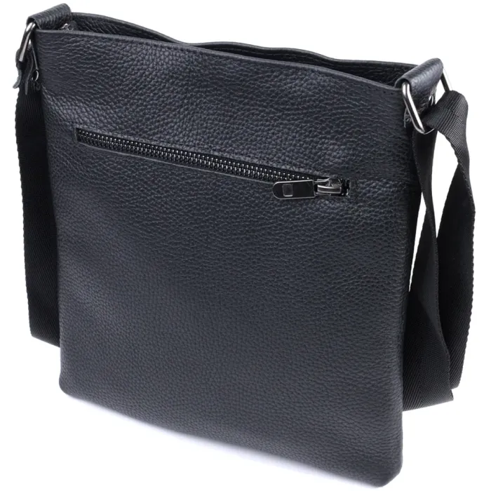 Тонка сумка для чоловіків через плече з натуральної шкіри Shvigel 22850 Чорна