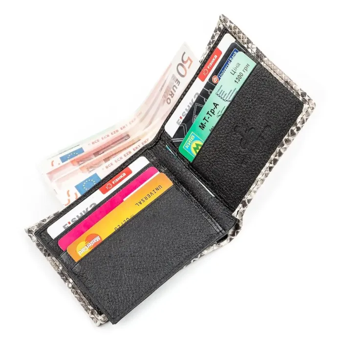 Портмоне SNAKE LEATHER 18136 из натуральной кожи питона Серое