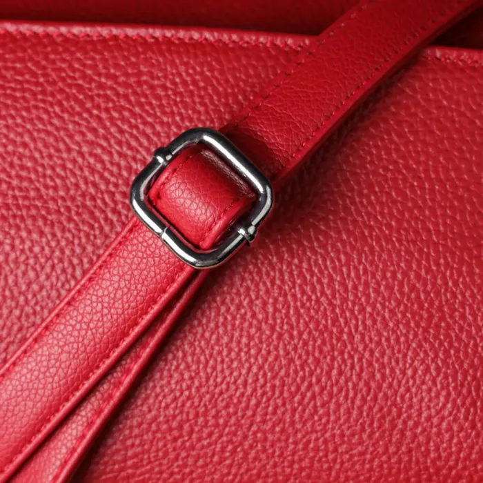 Жіноча шкіряна сумка з двома зручними ремінцями Vintage 22927 Червоний