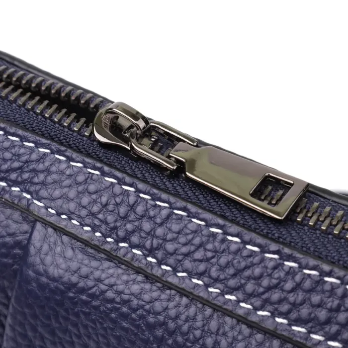 Жіноча шкіряна сумка з ефектним драпіруванням Vintage 22897 Синій