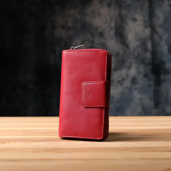 Жіночий вертикальний гаманець з натуральної шкіри Tony Perotti 20879_1 (5084 rosso) Червоний