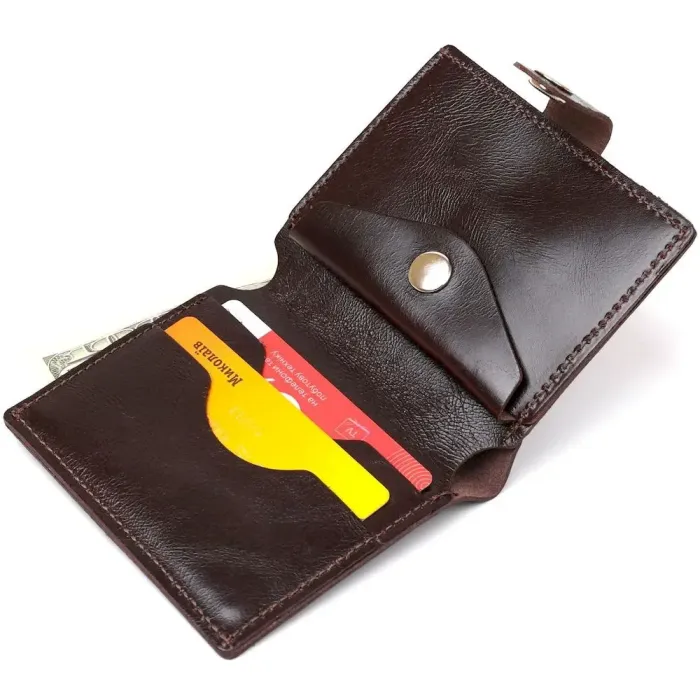 Стильне шкіряне портмоне для чоловіків Shvigel 16485 Коричневий