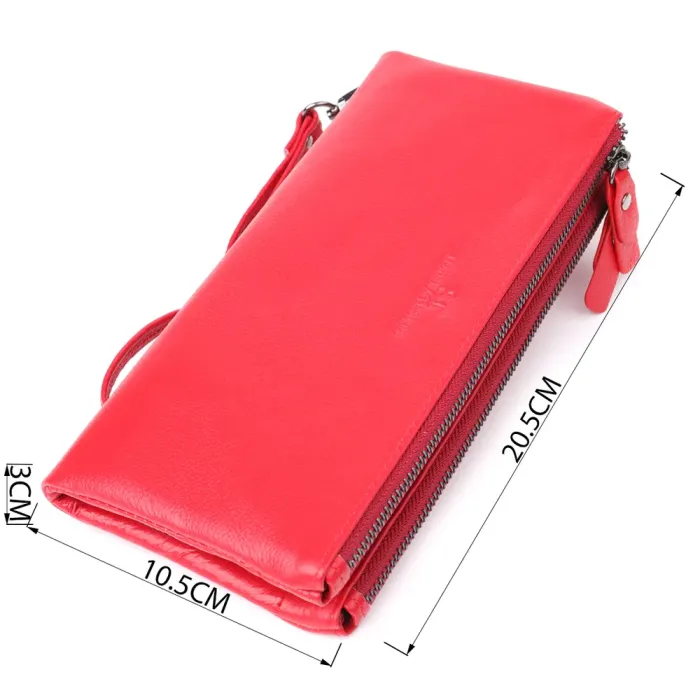 Шкіряний жіночий гаманець на три відділення ST Leather 23109 Червоний