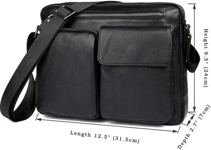 Сумка мужская Vintage 14521 кожаная Черная