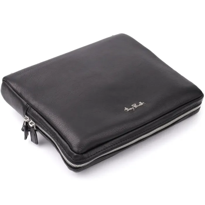 Цікава чоловіча сумка для планшета з м'якої натуральної шкіри Tony Perotti 20846_1 (9594-28 nero) Чорний