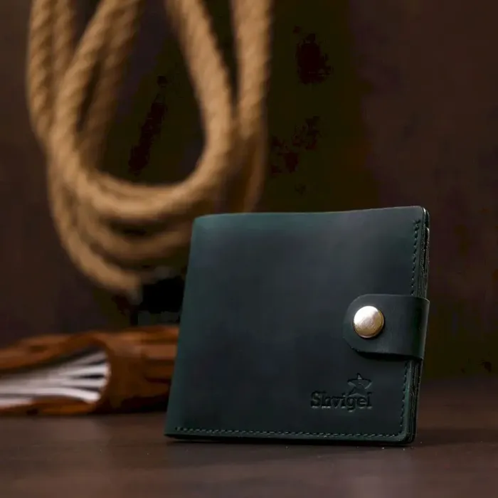 Модное винтажное портмоне Shvigel 16498 Зеленый