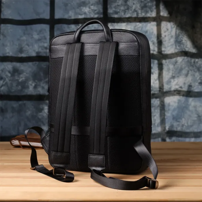 Практичний чоловічий рюкзак з натуральної шкіри Vintage 23051 Чорний