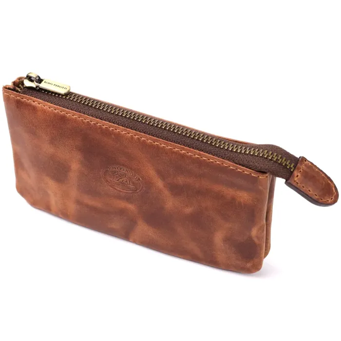 Практична ключниця на два відділення з матової натуральної шкіри Tony Perotti 20837_1 (3350 whisky) Світло-коричневий