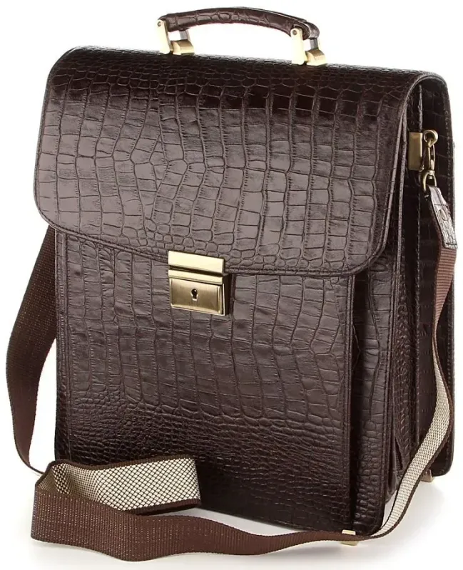 Портфель SHVIGEL 00361 із натуральної шкіри Коричневий