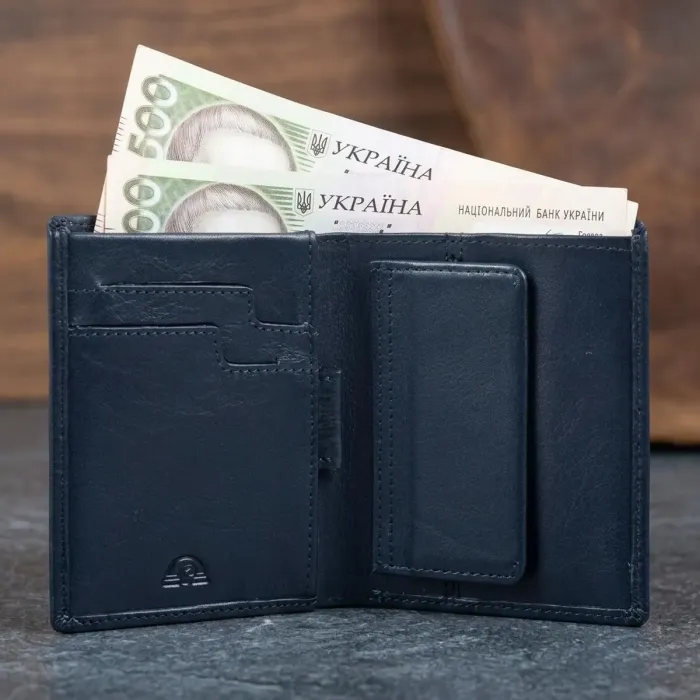 Чоловіче вертикальне портмоне Tony Perotti 3504 NEW Contatto (90617) Темно-синє